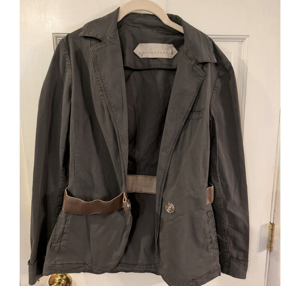 Schumacher | Gray Distressed One Snap Jacket | Size Large - Picture 2 of 9
